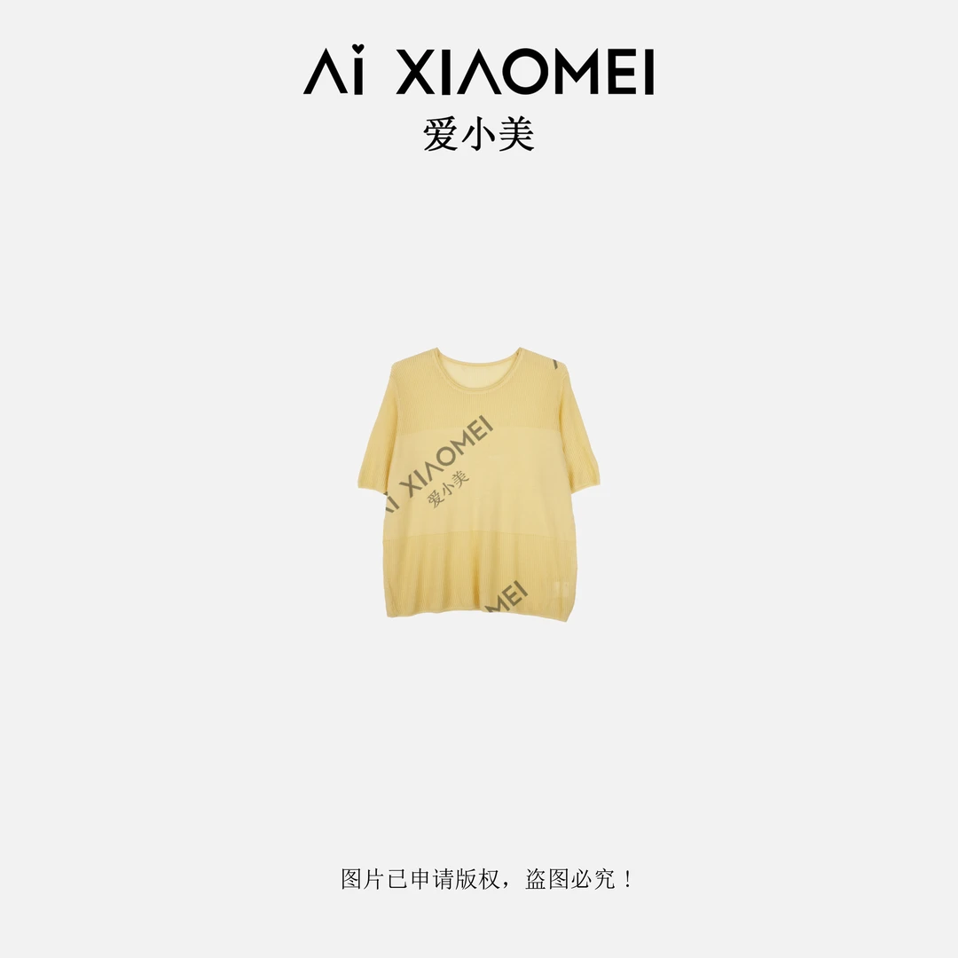 Aixiaomei/爱小美进口天丝冰凉感圆领显瘦简约套头T恤SY-2592