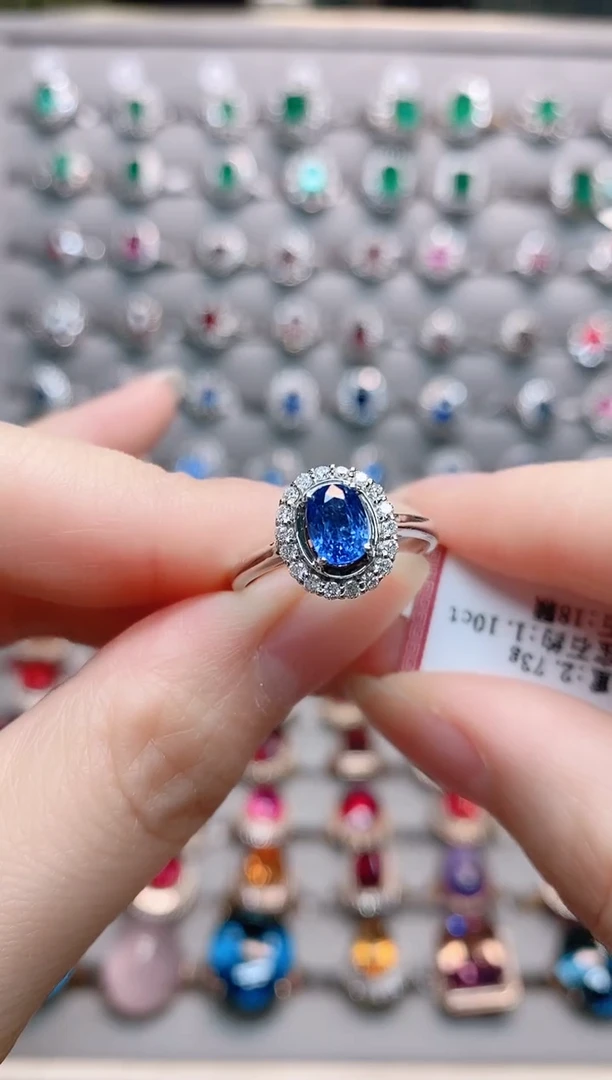 【闪购商品】蓝宝石18K金戒指18K金镶嵌1