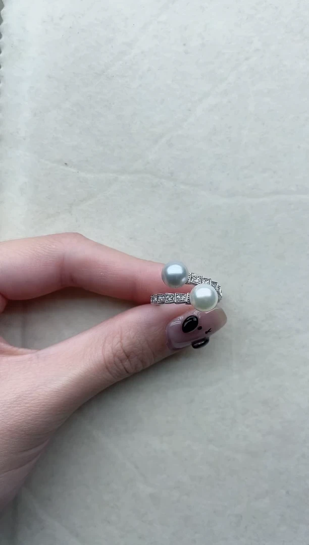 【闪购商品】海水珍珠戒指银S925镶嵌74