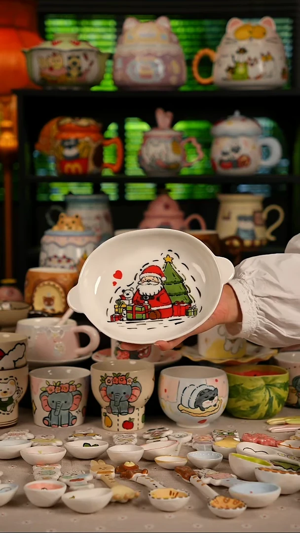 陶瓷无盖款景德镇高温釉下彩纯手绘创意瓷