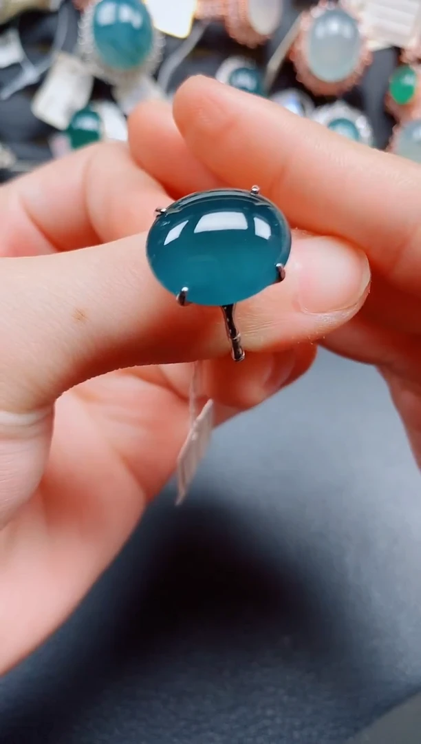 银S925镶嵌戒指翡翠翡翠