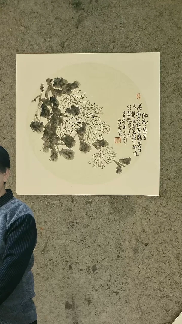国画温德志老师 国画 禅意小品  50*50cm  卡纸