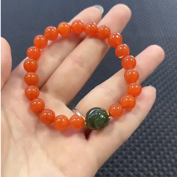 天然南红玛瑙手串 DIY 约8mm+ (多样性发一件) LX181