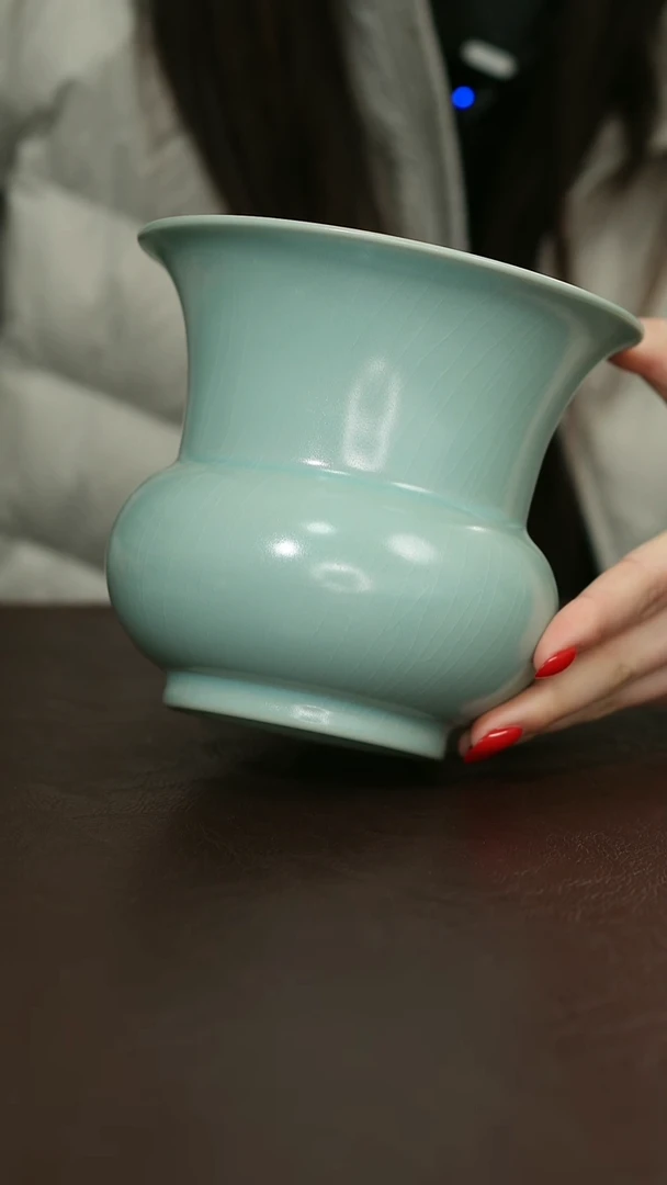 摆件瓷原矿原釉汝宋汝瓷 微瑕茶洗