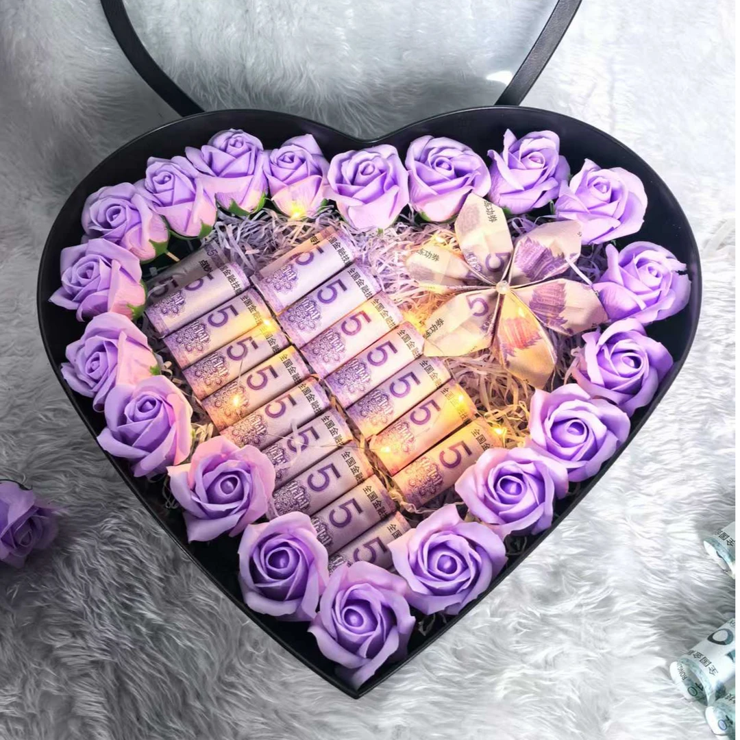 情人节创意礼物盒成品爱心礼盒满天星送送老公男朋友生日礼物diy