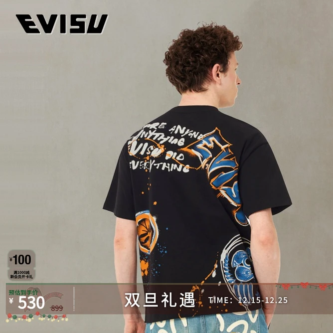 EVISU福神 2025夏季印花T恤2ESHTM5TS1223RXCT