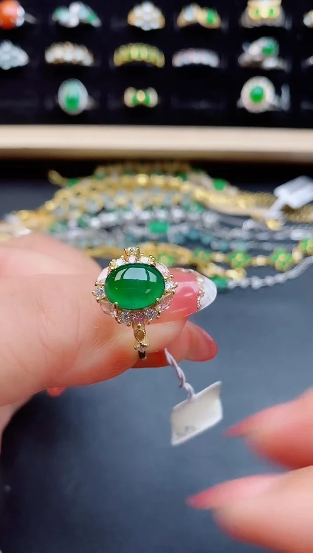 【闪购商品】翡翠戒指银S925镶嵌50805