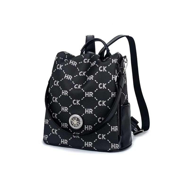 （粉丝专享）新款包包时尚简约百搭黑色双肩包LB018（DFN230-黑色）