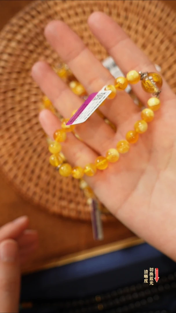 【闪购商品】琥珀手链未镶嵌7mm-0216-004多样性发一件