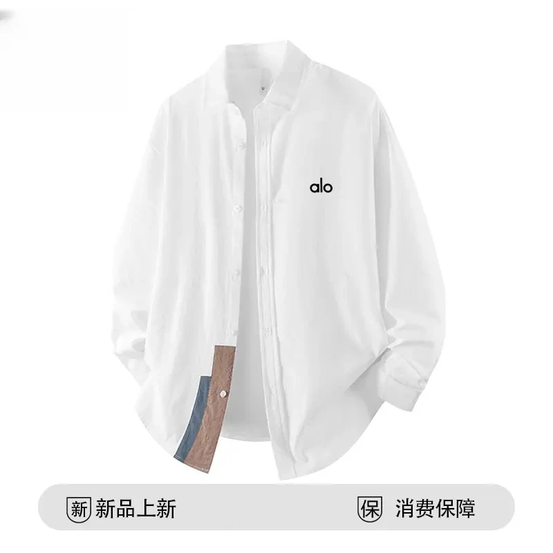 DeweLvum宽松百搭潮流撞色设计感衬衫外套男新品运动休闲上衣男装