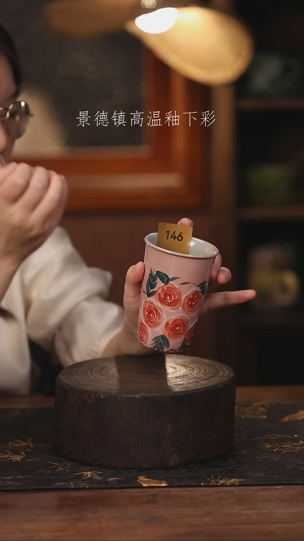 陶瓷景德镇高温釉下手绘陶瓷@L146@