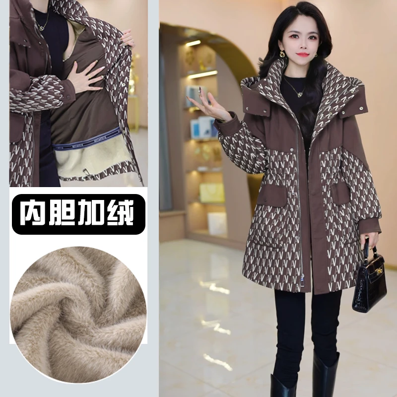 【加绒加厚】派克服气质时尚大气减龄收腰显瘦派克服M-4XL-28732