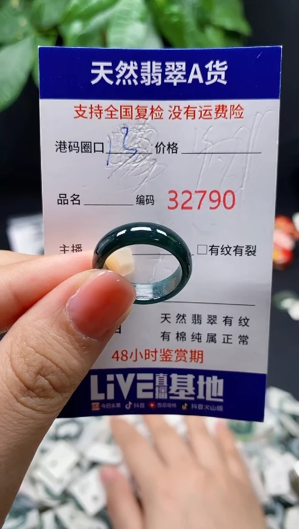 翡翠戒指未镶嵌 天然翡翠戒圈2790