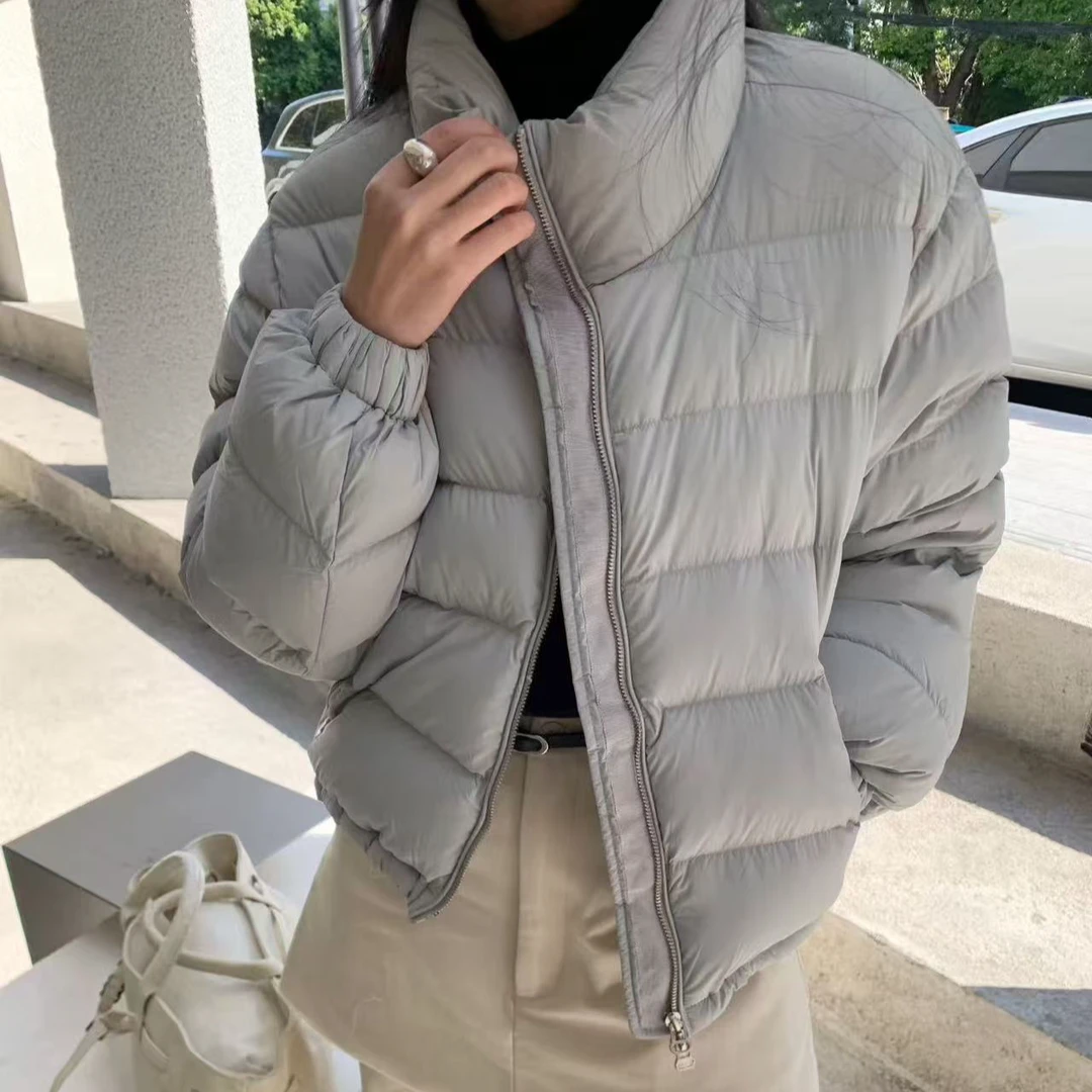 259910立领小个子加厚90白鸭绒羽绒服面包服
