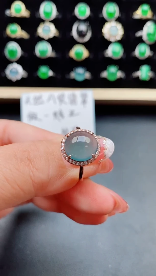 【闪购商品】翡翠戒指银S925镶嵌80008