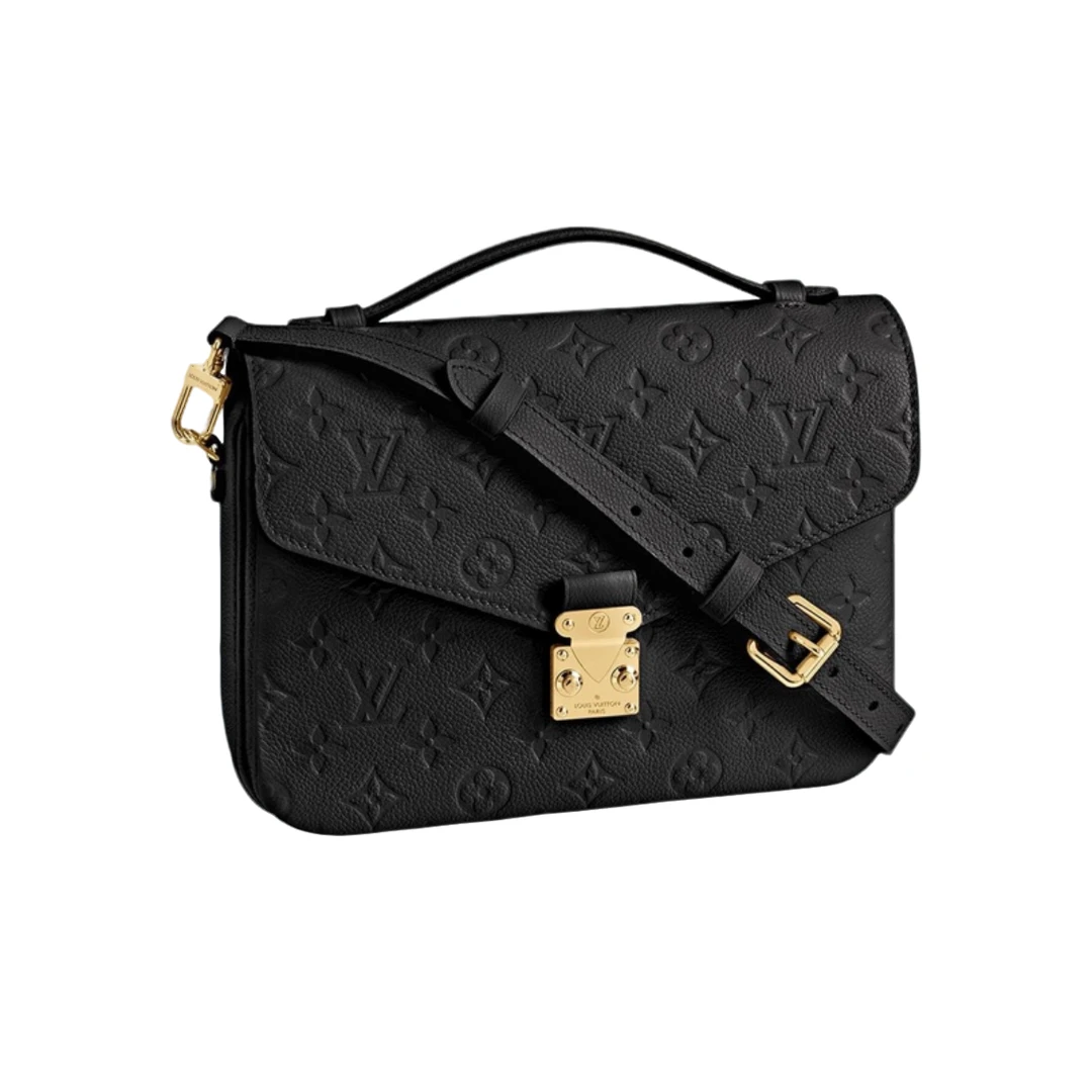 99新 LouisVuitton/路易威登 老花压印黑色邮差包