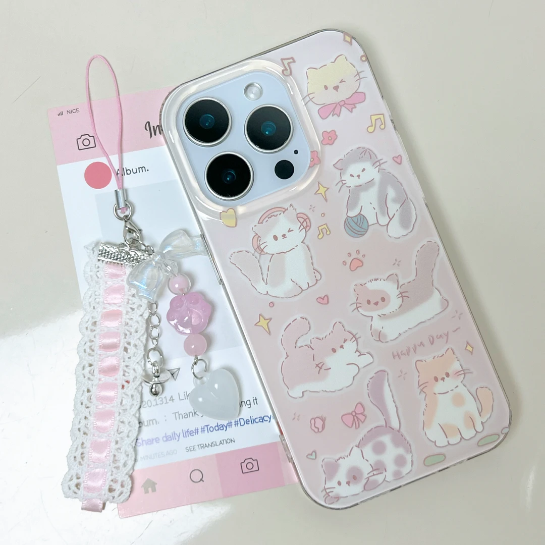 IMD手机壳可爱多只小猫适用苹果16iPhone15华为小米oppovivo
