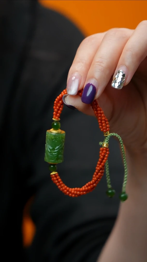 手链未镶嵌和田玉（碧玉）碧玉手链 多样性发其一