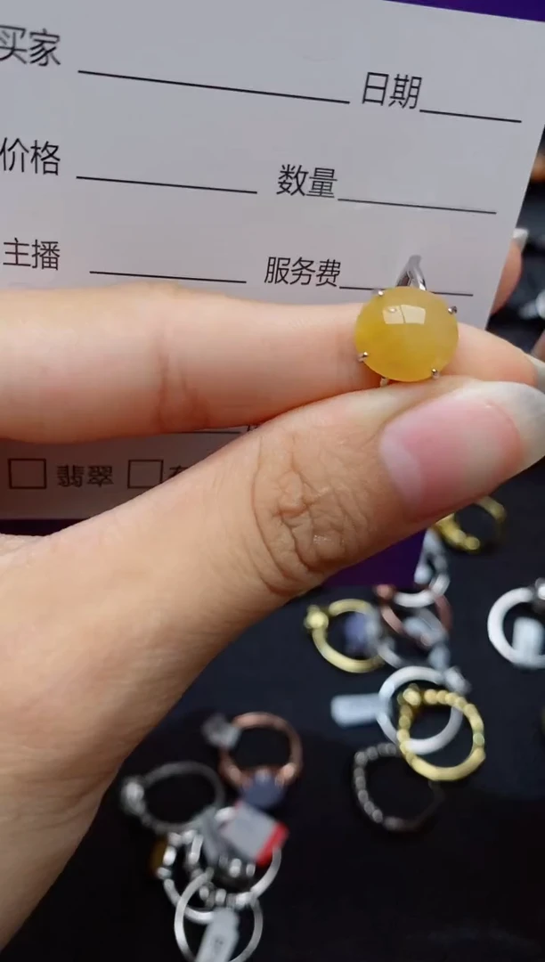 银S925镶嵌戒指翡翠1