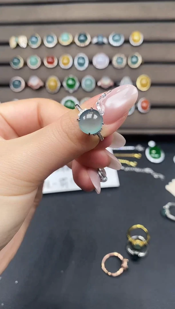 银S925镶嵌戒指翡翠3787855