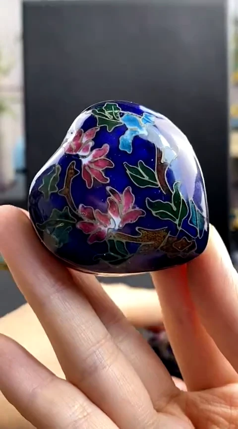 【闪购商品】非遗技艺 景泰蓝粉盒心形（老）