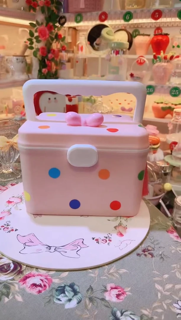 摆件品质好发货快放心拍！便携药箱粉色