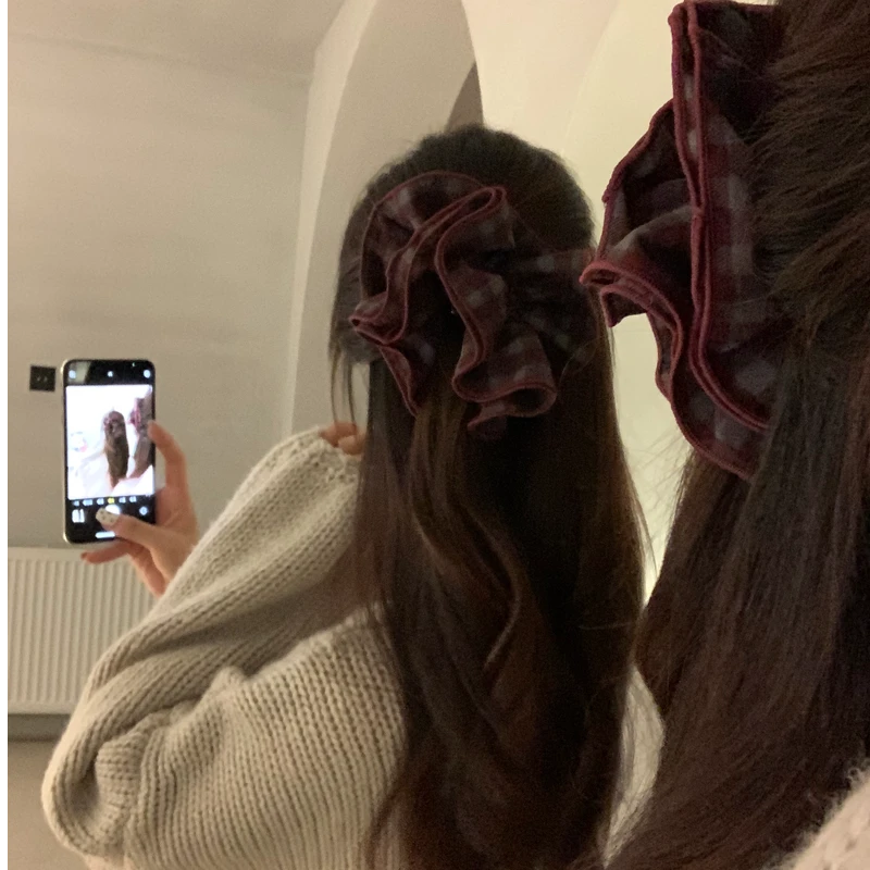 2025新款露思布波浪发圈双层高弹马尾发绳发饰甜妹发圈韩系ins