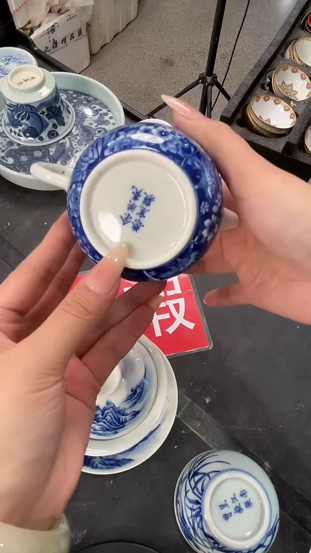 盖碗景德镇手工手绘陶瓷