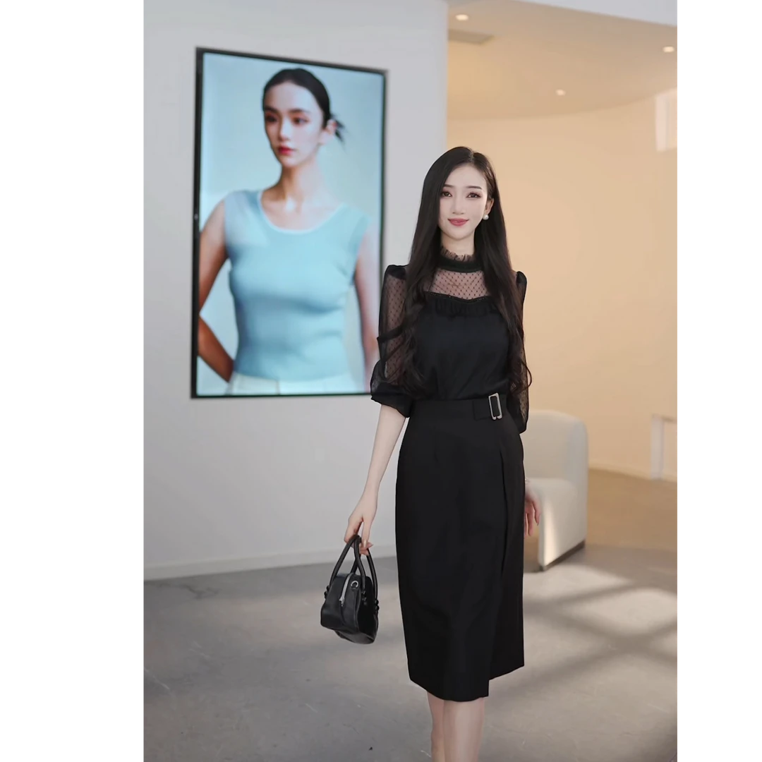 曼德诗气质款新款蕾丝气质小衫