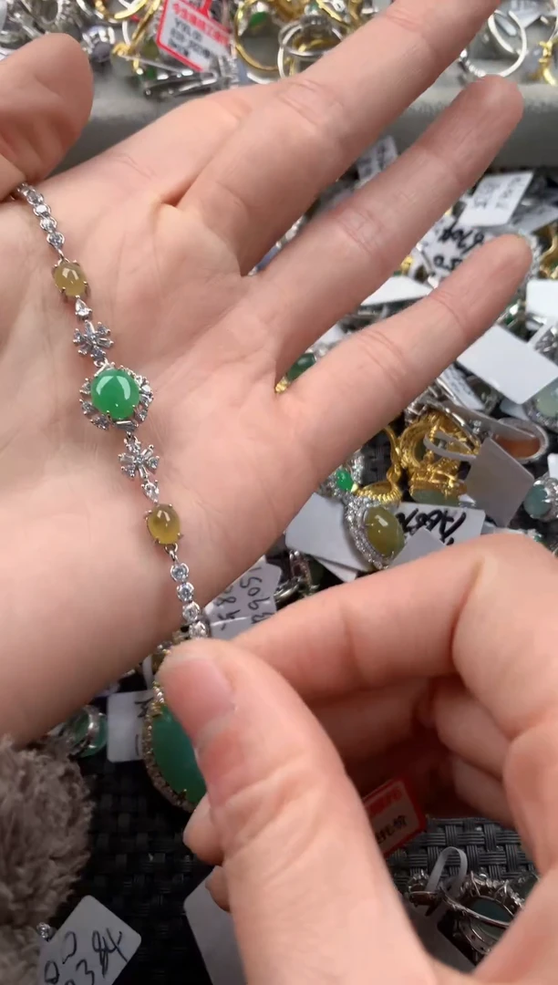 银S925镶嵌戒指翡翠222   4