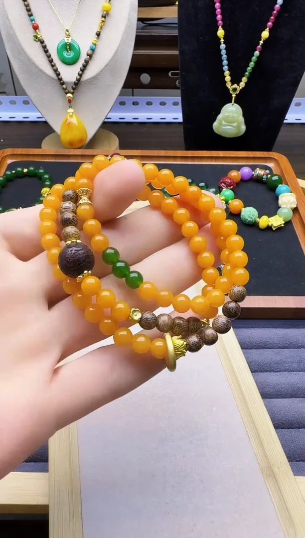 翡翠14K金镶嵌颈饰X102