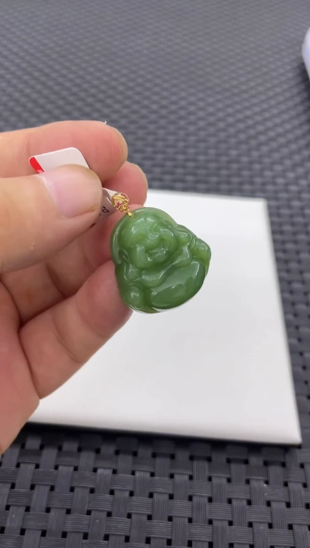 和田玉18K金镶嵌颈饰佛公（多样性发一件）D2448