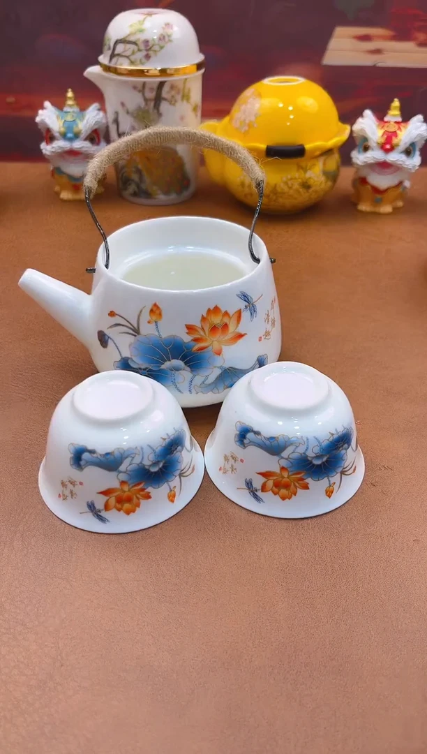 陶瓷茶具摆件旅行套组