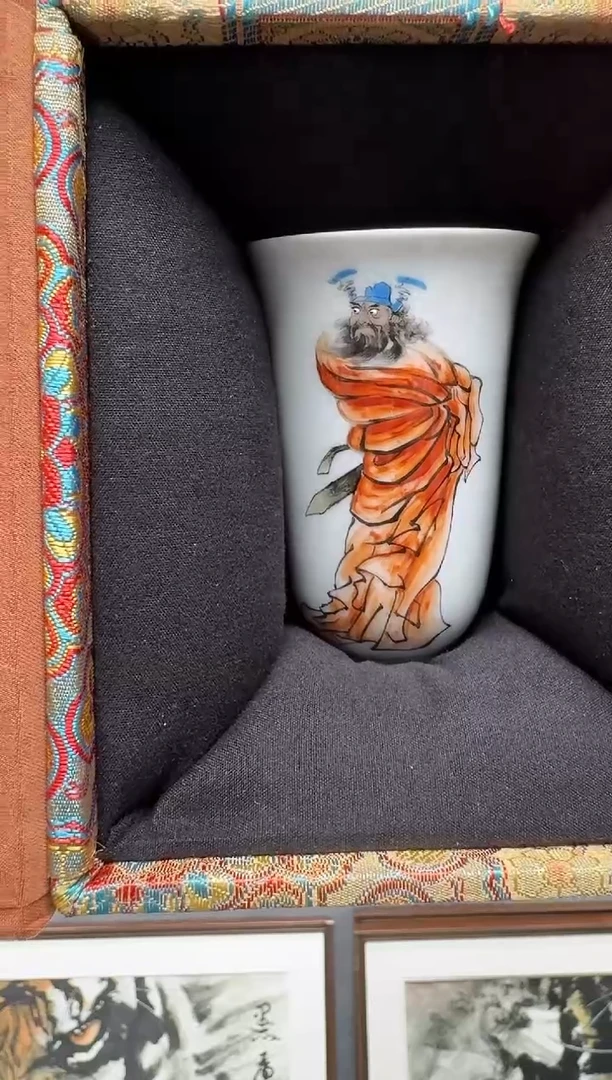 摆件陶大****询3个钟馗手绘杯