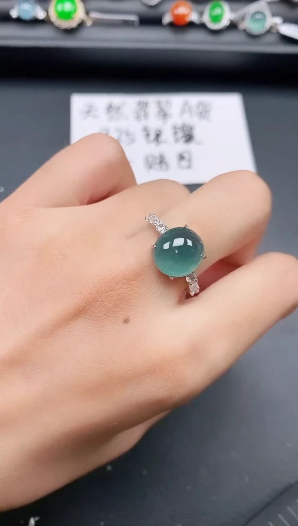 银S925镶嵌戒指翡翠1111