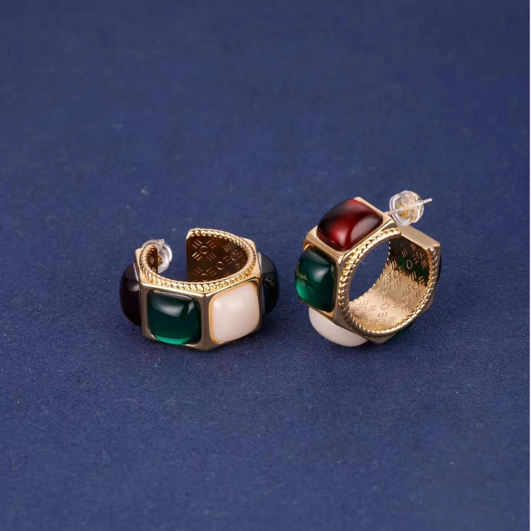 VIGG 铜合金耳饰 秋冬耳环 时尚简约百搭