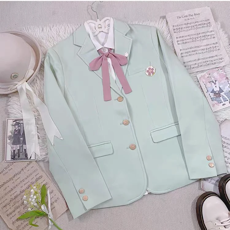 2025春夏新款JK制服学院风棕色收腰西装西服外套女