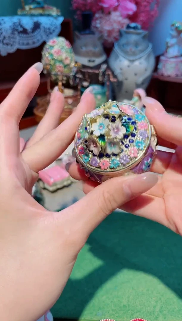 瓷片珐琅彩福利款珐琅彩首饰盒摆件送人自留