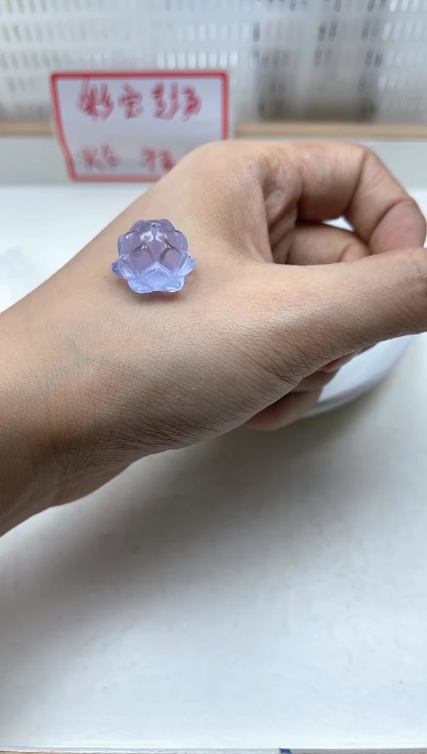 水晶珠宝半成品未镶嵌A1554 紫水晶 睡莲 1个9.9元