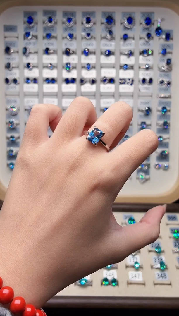 无925银925银 超级圣玛利亚魔鬼蓝色系列轻奢女神款式