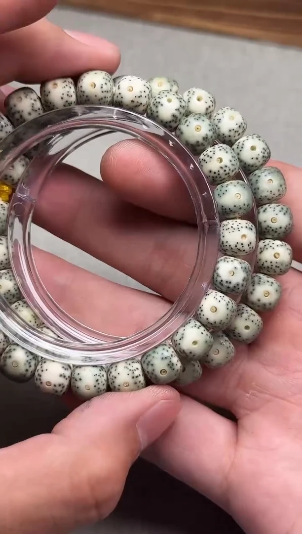 星月菩提手串F26   石玉正月大眼    同枝果 9.5左右