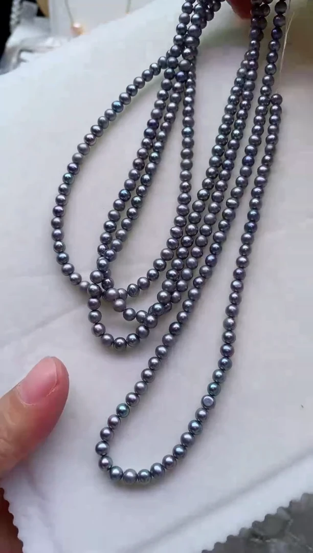 淡水珍珠合金项链多样性发其一，非无暇