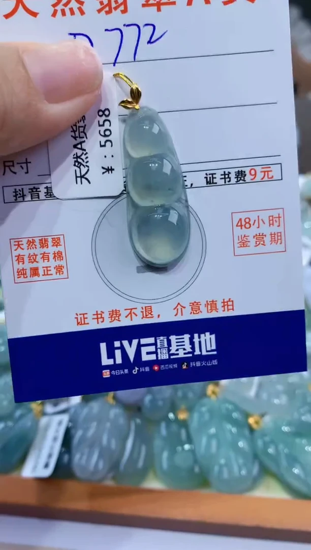 翡翠18K金镶嵌颈饰天然A货缅料翡翠