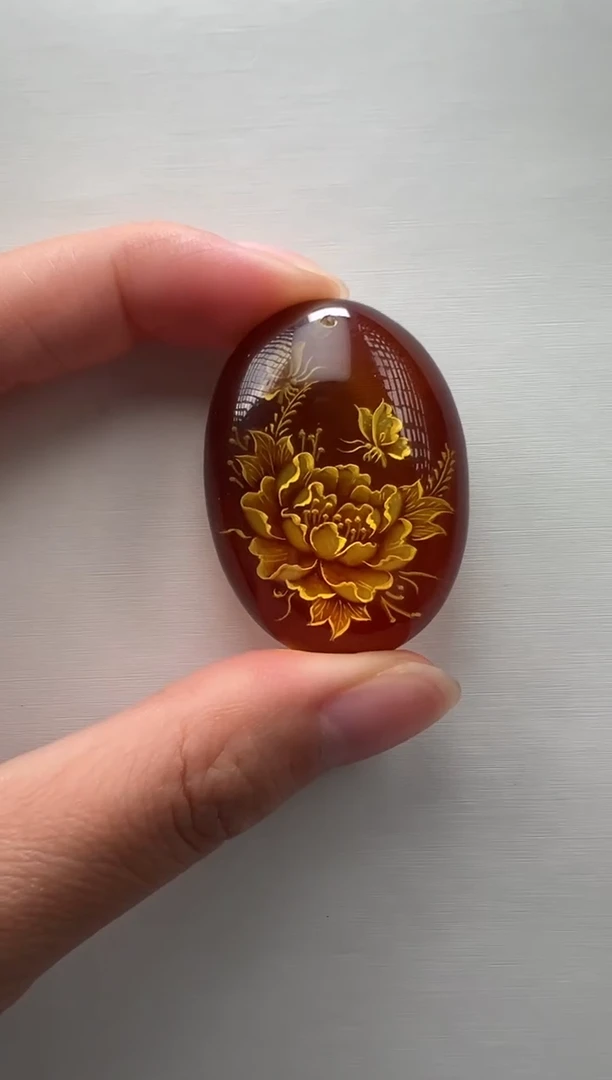 未镶嵌项链琥珀蝶恋花