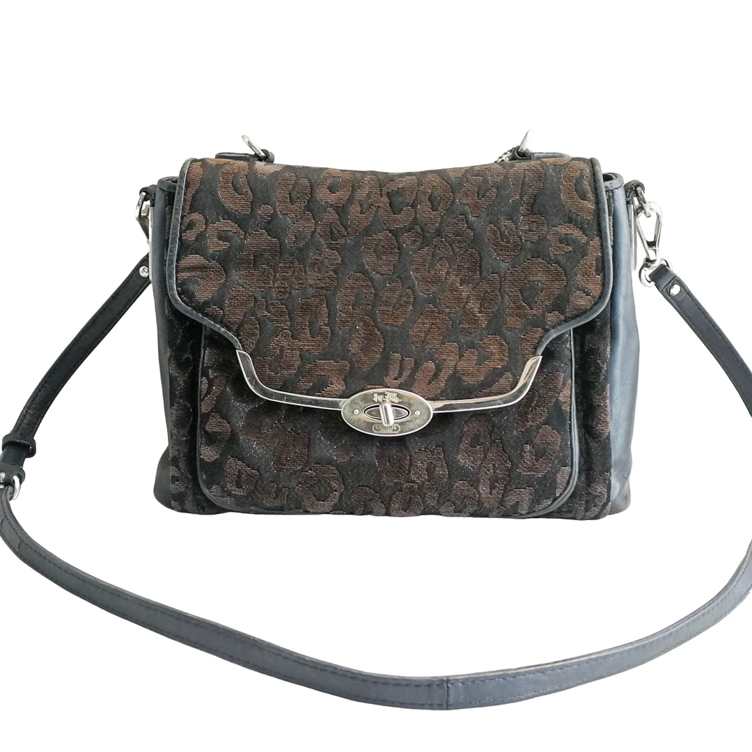 95新 COACH/蔻驰 COACH 黑豹手提包  a030244