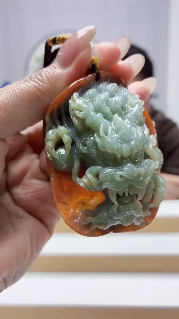 未镶嵌定制翡翠5060MM-毛货挂件64