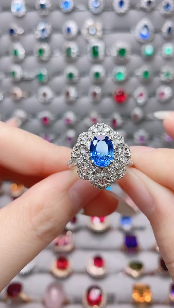 【闪购商品】蓝宝石18K金戒指18K金镶嵌1