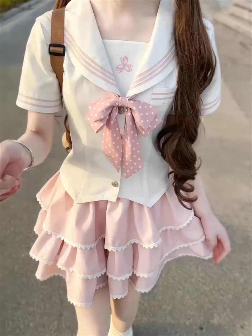 【校园战士】海军领水手服蛋糕裙jk两件套圆梦洛丽塔原创YM3123