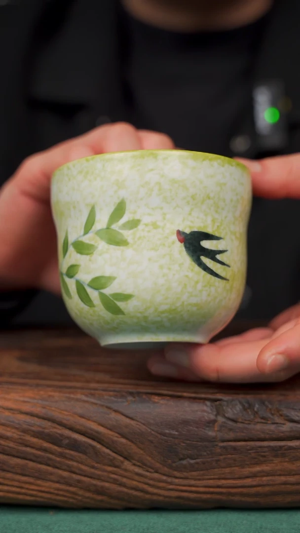 【闪购商品】瓷片92寻一缕瓷香杯釉下手工手绘瓷器