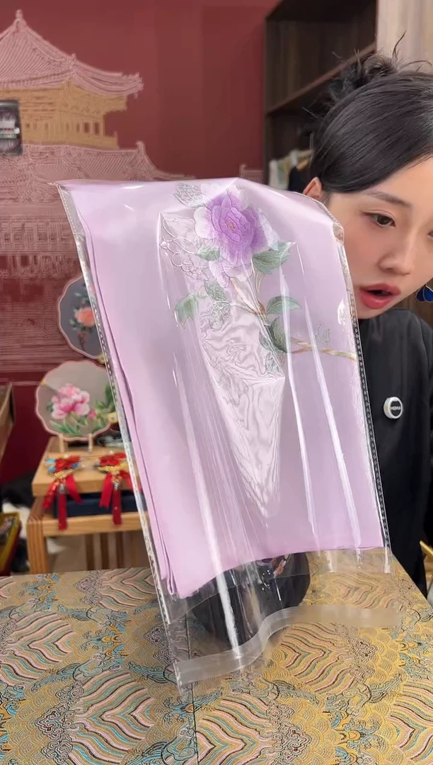 【闪购商品】刺绣苏绣100桑蚕丝丝巾